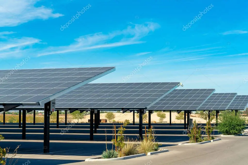 Zona de aparcamiento y colegio con árboles cuidados